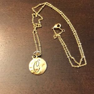 18” gold chain with C pendant
